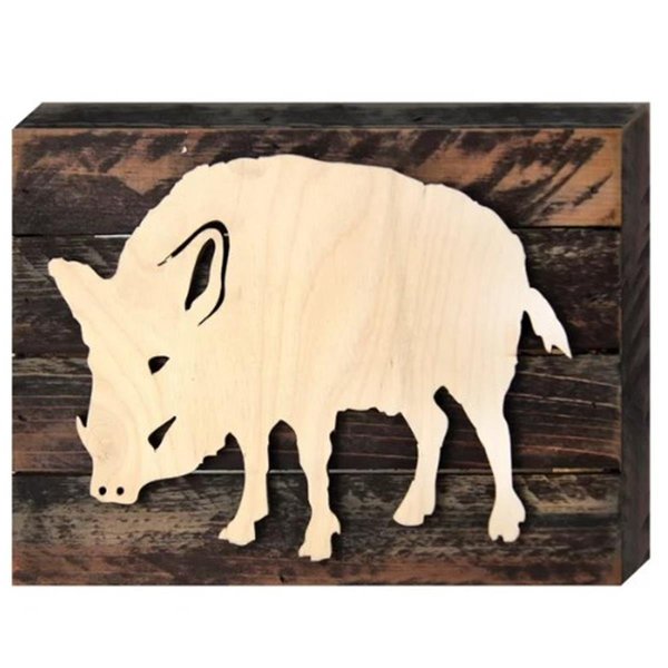 Clean Choice Wild Boar Art on Board Wall Decor CL1774738